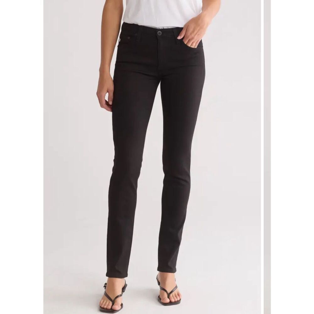 AG Adriano Goldschmied Black The Stilt Cigarette Leg Skinny Jeans Size 28R